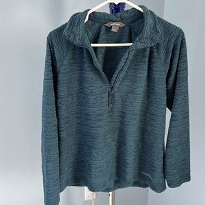 Eddie Bauer Quarter Zip Blue Quest Fleece Size L